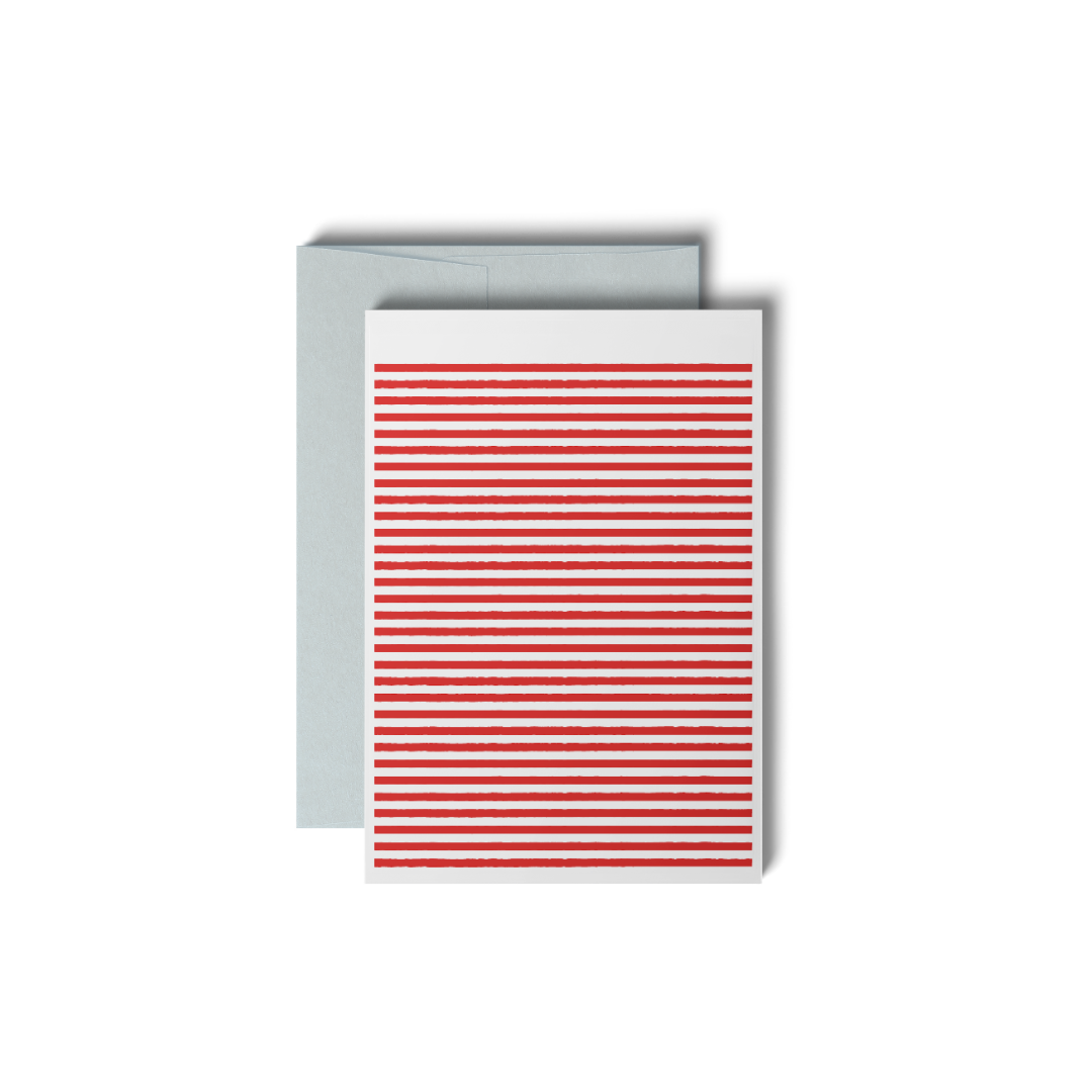 Stripetown (NYC) Fire Engine Red, greeting cards (6 cards=1 pack)