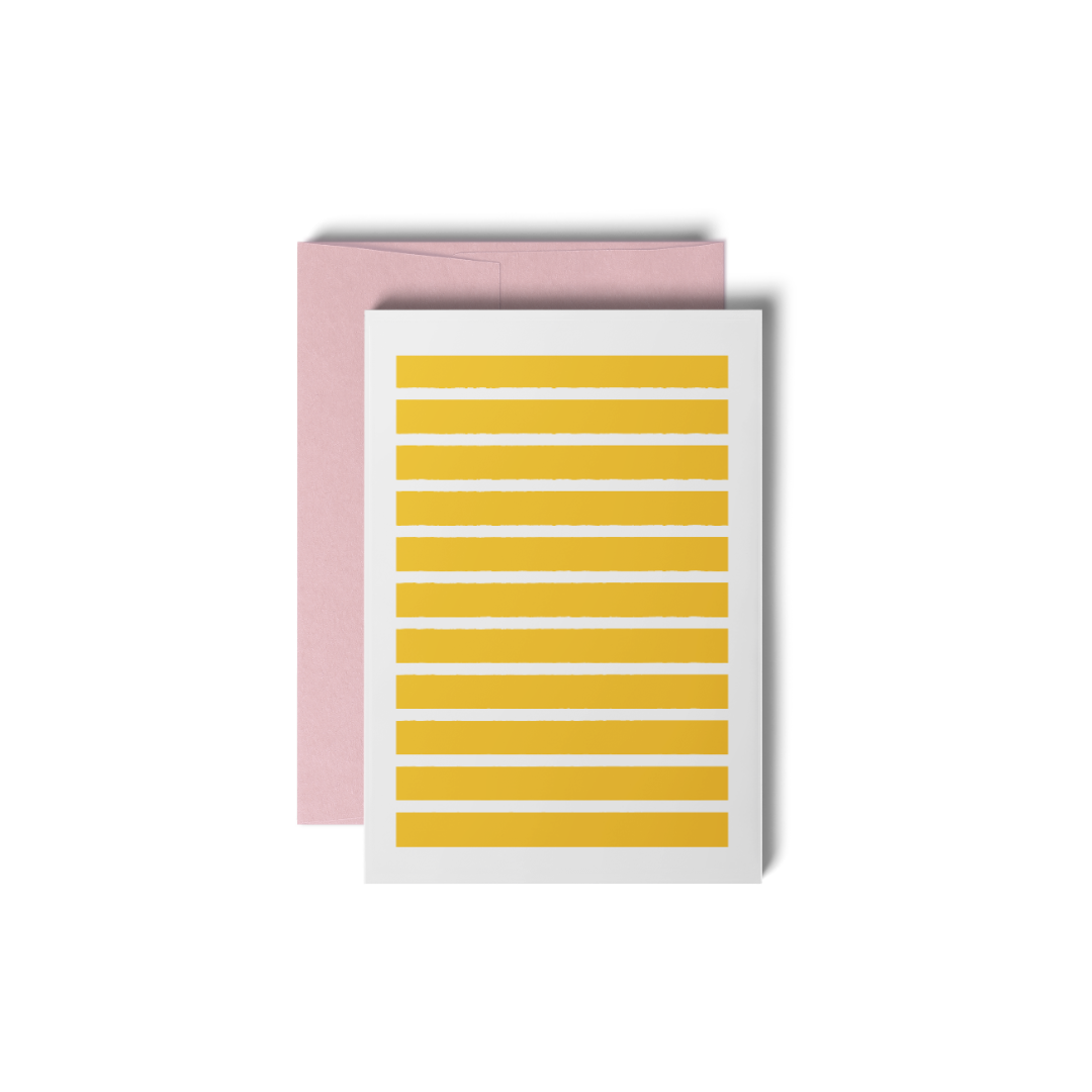 Stripetown (NYC) Yellow, greeting cards (6 cards=1 pack)