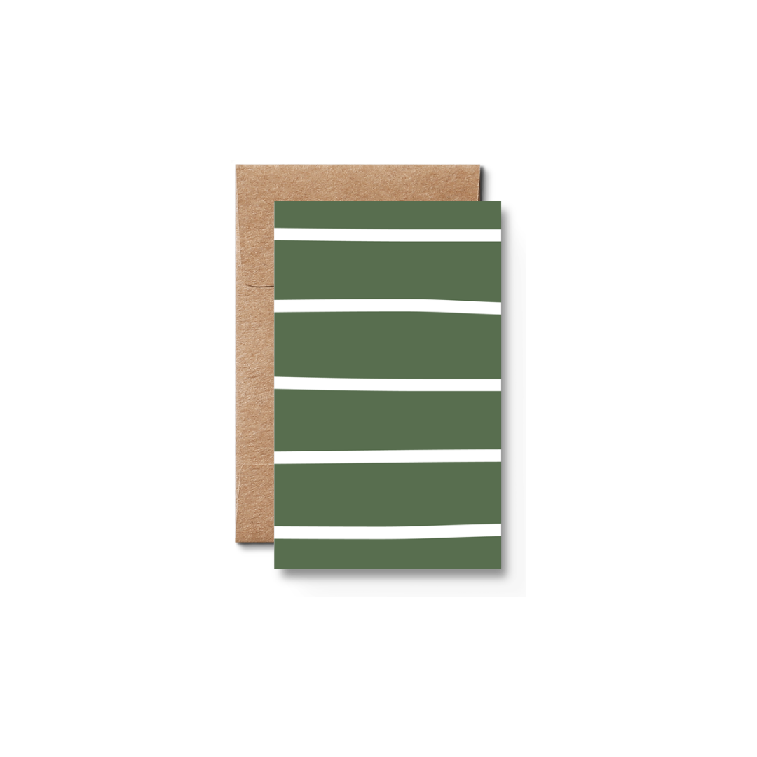 Stripetown Green, gift cards, (6 cards=1 pack)