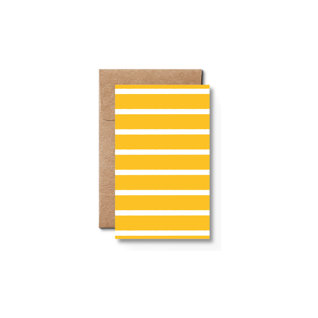 Stripetown Yellow, gift cards, (6 cards=1 pack)