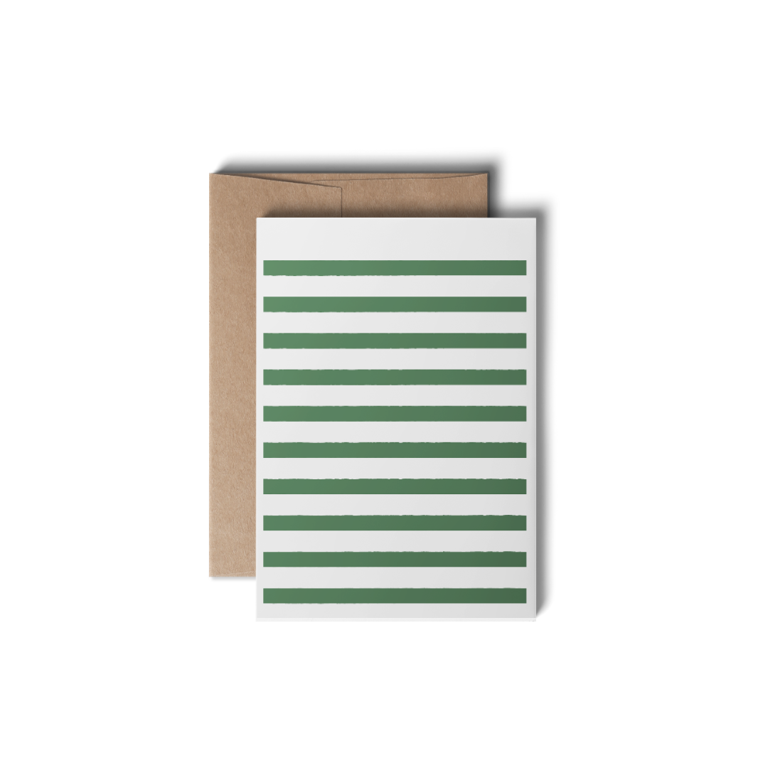 Stripetown Green Eco, greeting cards (6 cards=1 pack)