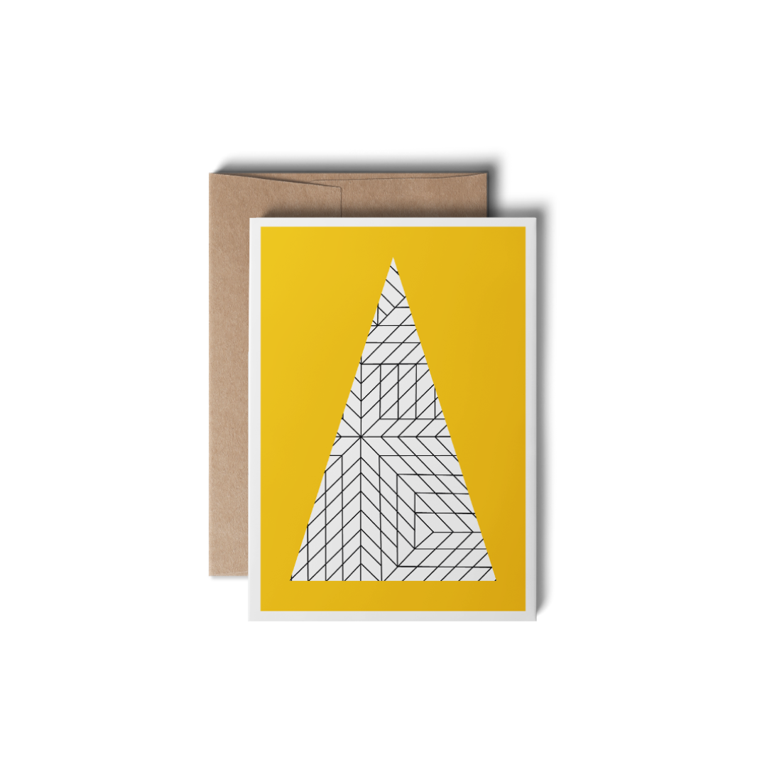 Christmas tree Yellow Eco, greeting card